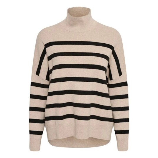 InWear Tenleyiw Turtleneck Pullover - Sandstein/svart Beige S