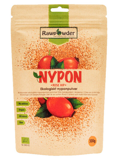 Økologisk Rosehip Pulver, 300 g Økologisk Rosehip Pulver, 300 g
