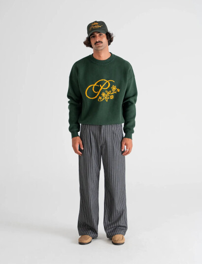 Prohibited Bloom Knit Sweater - Green - XL Prohibited Bloom Knit Sweater - Green - XL