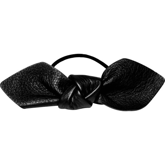 Corinne Leather Bow Big Hair Tie Svart Corinne Leather Bow Big Hair Tie Svart