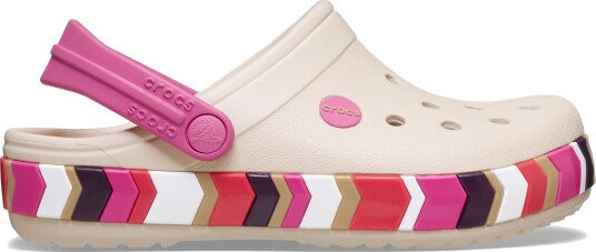 Crocs Crocband Chevron Band Tøfler Frappé/Quiet Rose 36 37