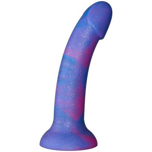 baseks Blue Galaxy Silikondildo 18 cm - Blå - Blå
