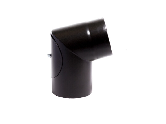 Ø125mm Røykrør 75 grader m /luke sort emalje Ø125mm Røykrør 75 grader m /luke sort emalje