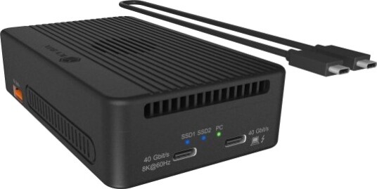 Icy Box Dockstat Heart Raid 2818 2Xm.2 Nvme Ssd Aluminium Svart