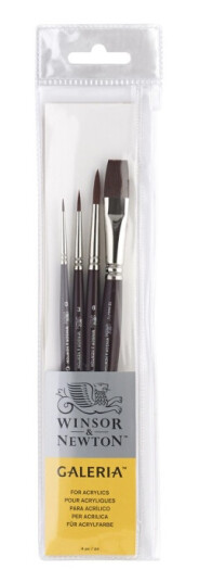 Winsor & Newton Galeria Pensel Syntetisk Round/Long Handle 4-set