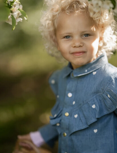 Hanevild Heart Denim Shirt Blue 134/140