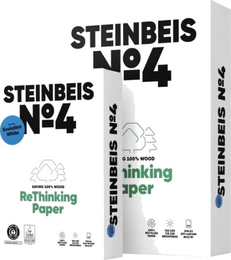 Steinbeis Nr. 4 Resirkulert Papir A4 80 G 500 Ark Iso 100 Steinbeis Nr. 4 Resirkulert Papir A4 80 G 500 Ark Iso 100