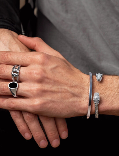Nialaya Bracelet   Silver   M 17 cm