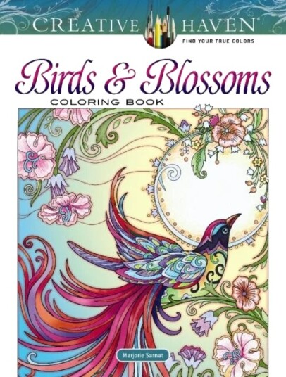 Creative Haven Birds And Blossoms Coloring Book Av Marjorie Sarnat