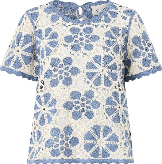 Cream Bluse CRMallica crochet blouse Blå