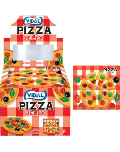 11 stk Vidal Jelly Pizza Vingummibiter formet som Pizza Hel Eske 726 gram