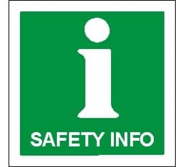FIRE AND SAFETY INFO. 15X15 ETTERLYSENDE Selvklebende 20x20cm