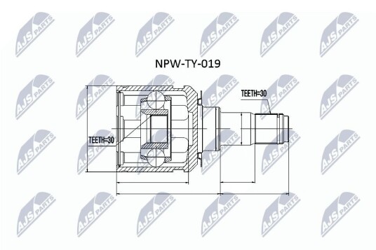 Nty Drivknute drivaksel NTY NPW TY 019 Nty Drivknute drivaksel NTY NPW TY 019