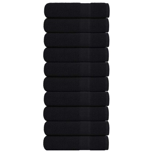  Håndklær FROGN 10 stk svart 50x100 cm 360 gsm