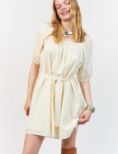 Lollys Laundry Sasharll Short Dress Ss Cream M Lollys Laundry Sasharll Short Dress Ss Cream M