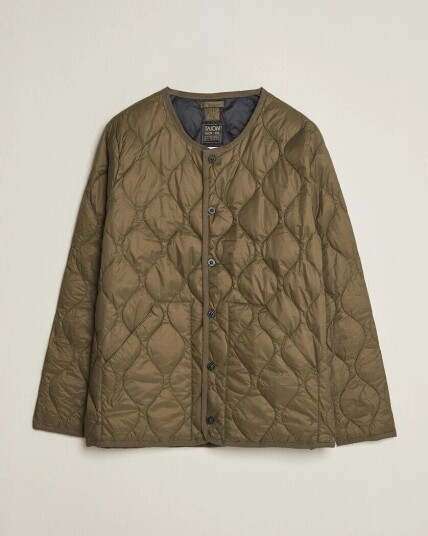 TAION Military Crew Neck Down Jacket Dark Olive