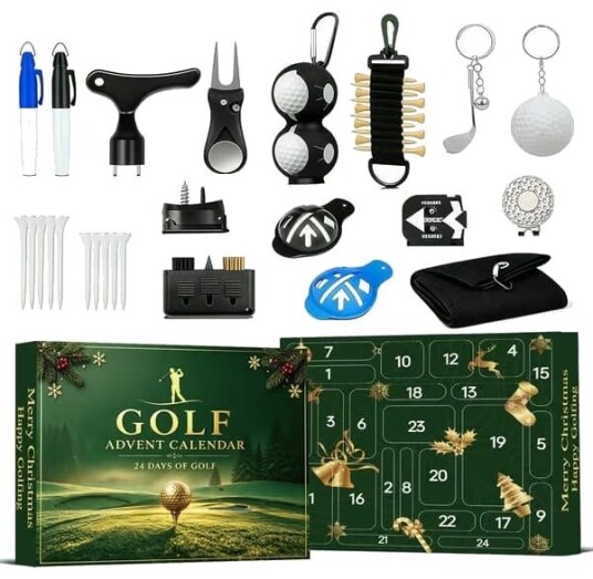 Adventskalender 2026 for menn 24 golftilbehør for nedtelling til jul adventskalender med overraskelser perfekt julegave til golfelskere