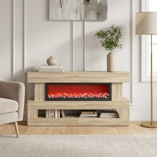 vidaXL Elektrisk peis Sonoma 150 x 21 x 77 cm Konstruert tre