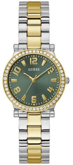 Guess Dameklokke GW0686L2 Fawn Grønn/Gulltonet stål Ø32 mm Guess Dameklokke GW0686L2 Fawn Grønn/Gulltonet stål Ø32 mm