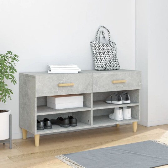 vidaXL Skoskap betonggr? 102x35x55 cm konstruert tre vidaXL Skoskap betonggr? 102x35x55 cm konstruert tre