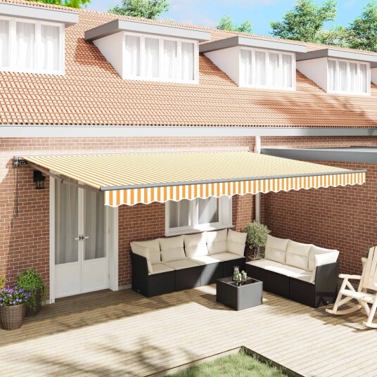 vidaXL Innvendbar Markise Oransje og hvit 500x300 cm stoff