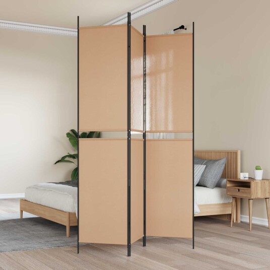 vidaXL 3-panel romdeler Beige 150 x 220 cm Stoff