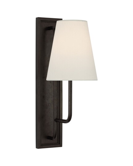 Visual Comfort Rui Sconce Aged Iron/Linen Shade