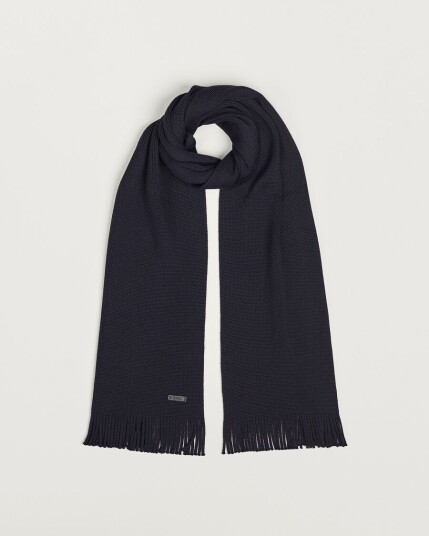 Boss BLACK Albas Wool Scarf Dark Blue