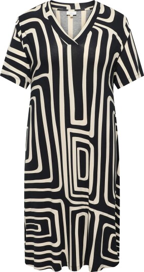 ONLY Carmakoma Carfyrla S/S V Neck Blk Aop Dress Noos   Black   42 44