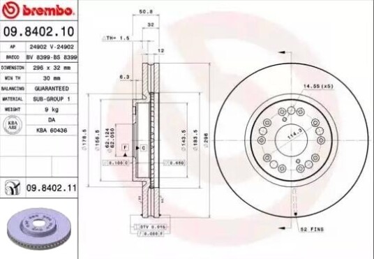 Bremseskive BREMBO 09.8402.11