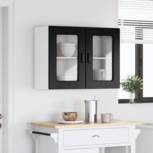 vidaXL Oppvaskmaskin-panel Kalmar Svart Eik 80 x 31 x 60 cm