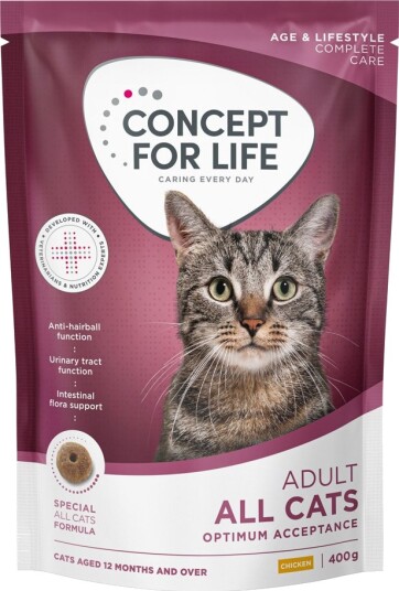 Concept For Life Tørrfôr Adult All Cats Ny 400 G