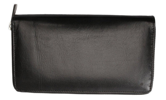 Nord Leather Stor dame clutch med speil 8 kortlommer/ IPhone Svart