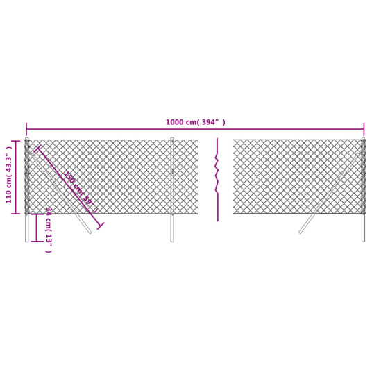 vidaXL Kjedegjerde grønn 1,1x10 m vidaXL Kjedegjerde grønn 1,1x10 m