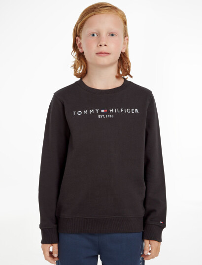 Tommy Hilfiger Essential Sweatshirt - Black - 164 Tommy Hilfiger Essential Sweatshirt - Black - 164