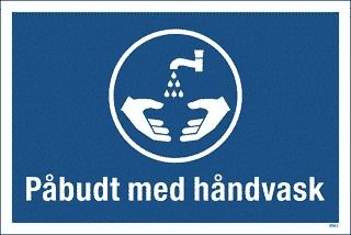 Påbudt med Håndvask 30x20 cm Alu-plate