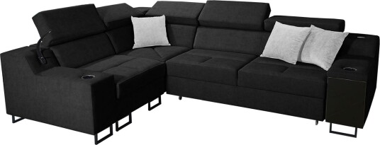 4 seters Sovesofa Venstre Svart