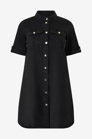 Zizzi Denimkjole vAmi S/S Svart