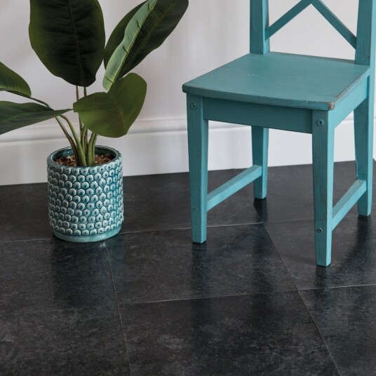 D C Fix Classic Selvklebende Gulvfliser Dark Slate Matt