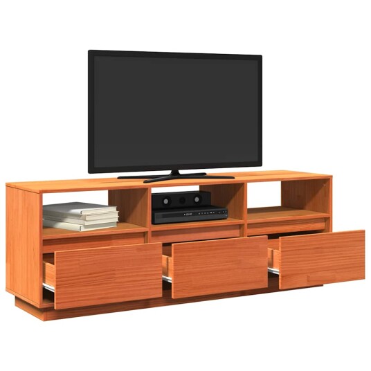 TV-benk voksbrun 140x37x50 cm heltre furu 847122