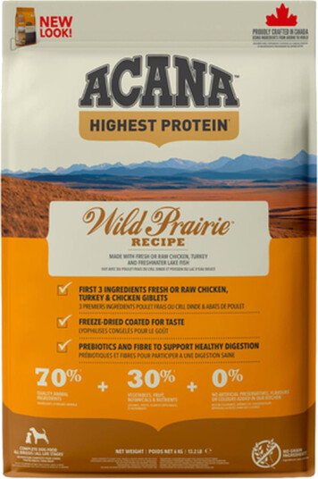 Acana Wild Prairie Kornfritt Hundemat 6 kg med Kylling, Kalkun og Fisk