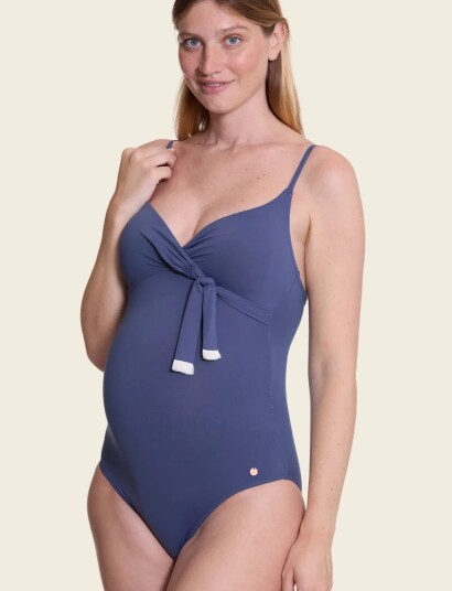 Cache Coeur Maternity Swimsuit One Piece Manitoba - Blue - 42 Cache Coeur Maternity Swimsuit One Piece Manitoba - Blue - 42