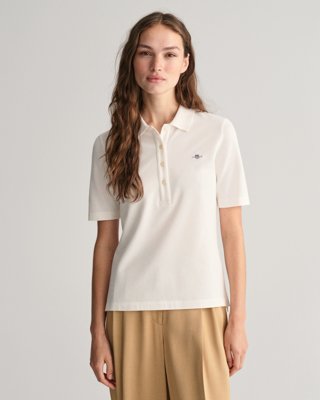 Smal piquéskjorte til dame EGGSHELL XS