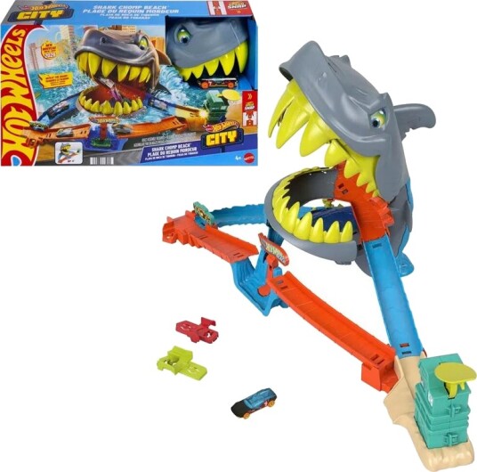 Hot Wheels City Shark Chomp Beach Multi/patterned ONE SIZE Hot Wheels City Shark Chomp Beach Multi/patterned ONE SIZE