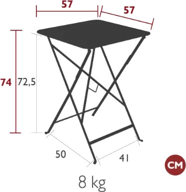 Fermob Bistro bord 57x57 cm Latte beige Fermob Bistro bord 57x57 cm Latte beige