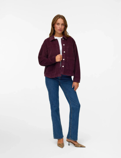 Vero Moda Vmjamie Ls Corduroy Shacket Mix Noos - Burgundy - S