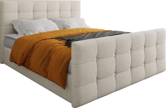 Kleos Kontinentalseng 140x200 cm med Sengegavl Beige