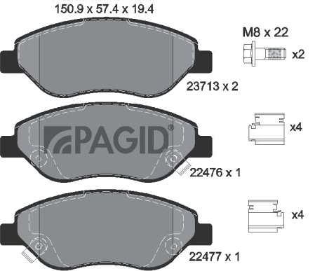 PAGID T2649N Bremseklosser PAGID T2649N Bremseklosser