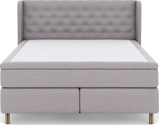 Select No 6 Komplett Sengepakke 210x210 Medium Memory/Pocket Lysegrå/Kopperben