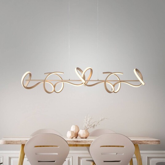 JUST LIGHT. GmbH Pendellampe Curls, dimbar, Bronse / messing, Stue / spisestue, Aluminium, Moderne